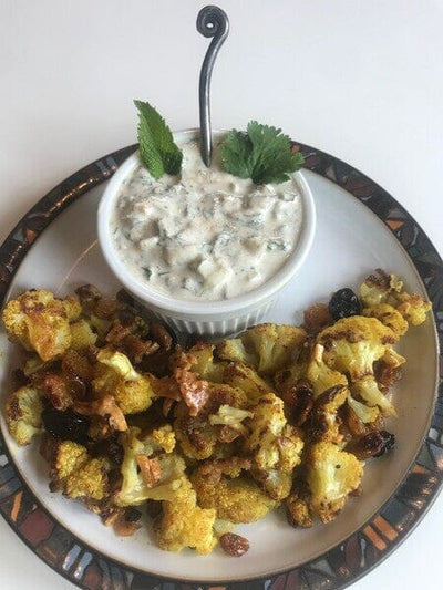 Roasted Curried Cauliflower With Raita